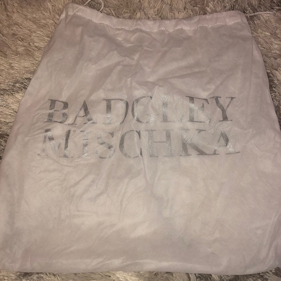 Badgley Mischka Brown Leather & Snakeskin Bag - Picture 6 of 8